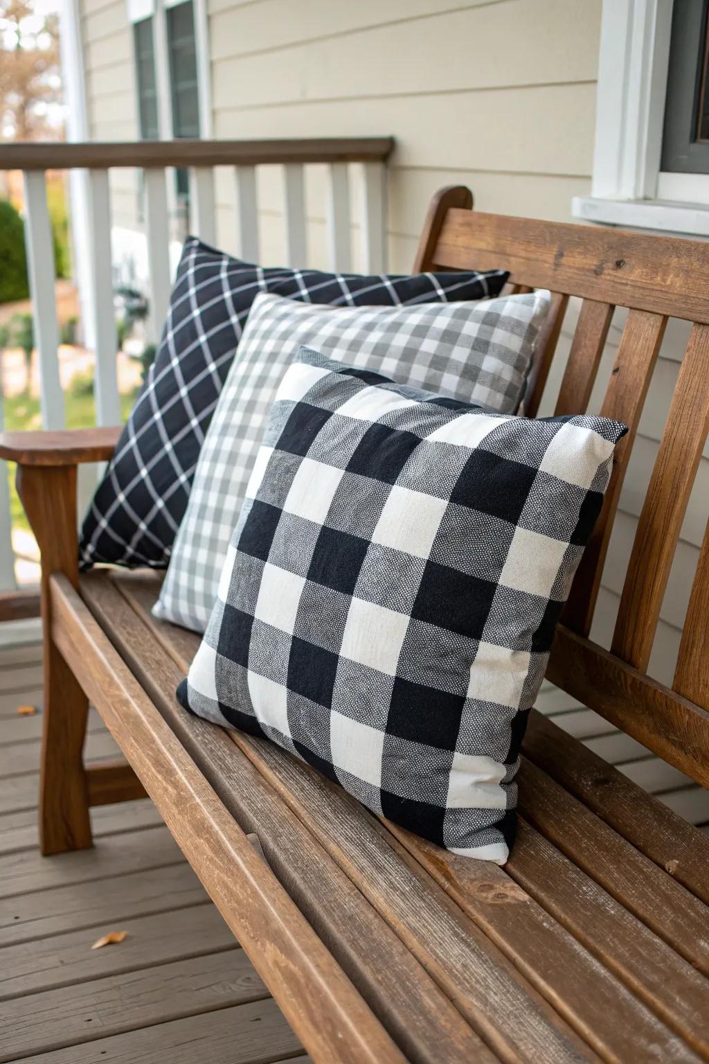 Buffalo check accents adding rustic charm.