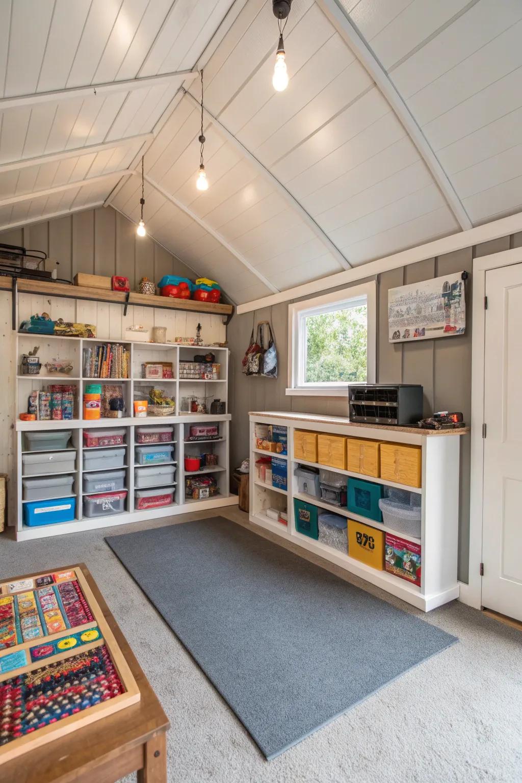 A multi-purpose family shed catering to everyone's needs.