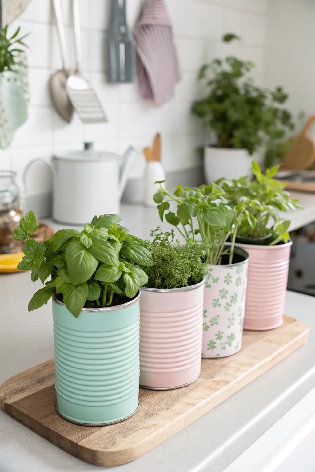 Budget-friendly and charming tin can planters