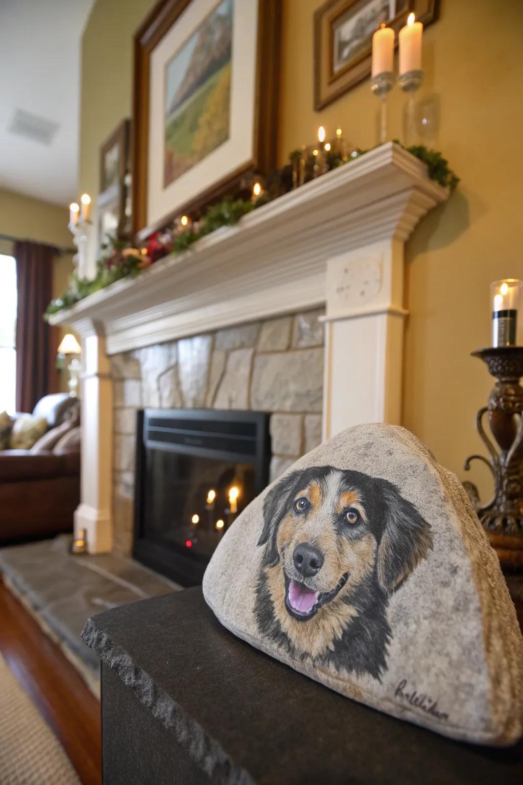 Celebrate your beloved pets with personalized portrait rock art.