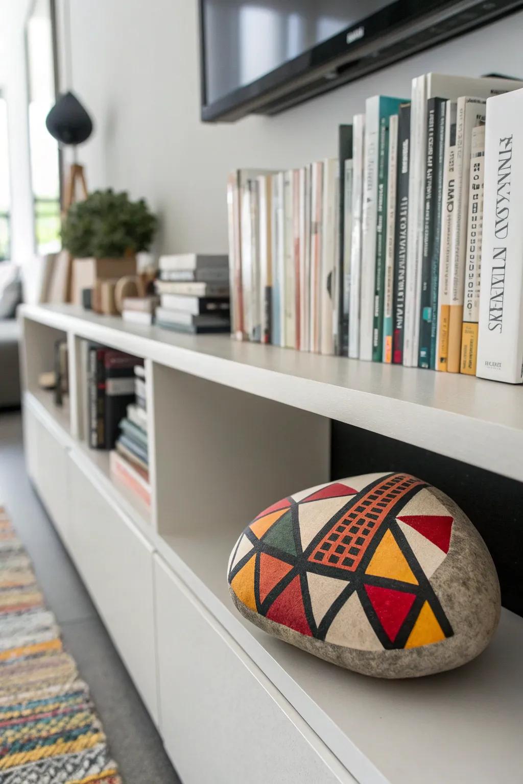Transform rocks into modern art with striking geometric patterns.