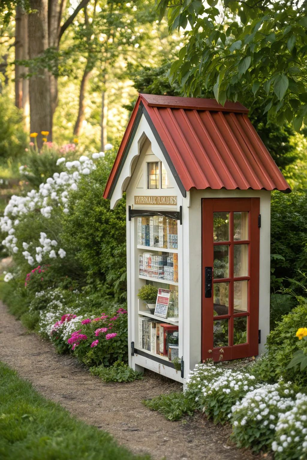 Miniature houses make charming seed libraries.