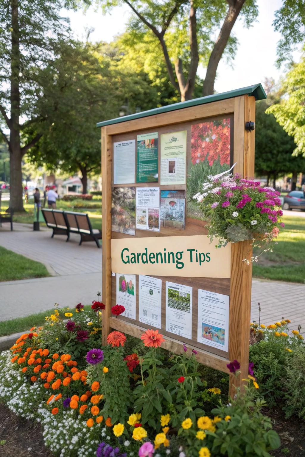 Community boards promote gardening conversations.