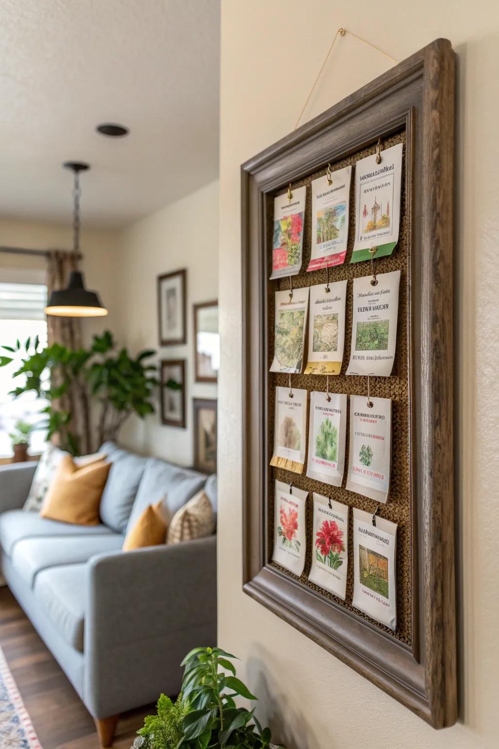 Framed displays combine education and decoration.