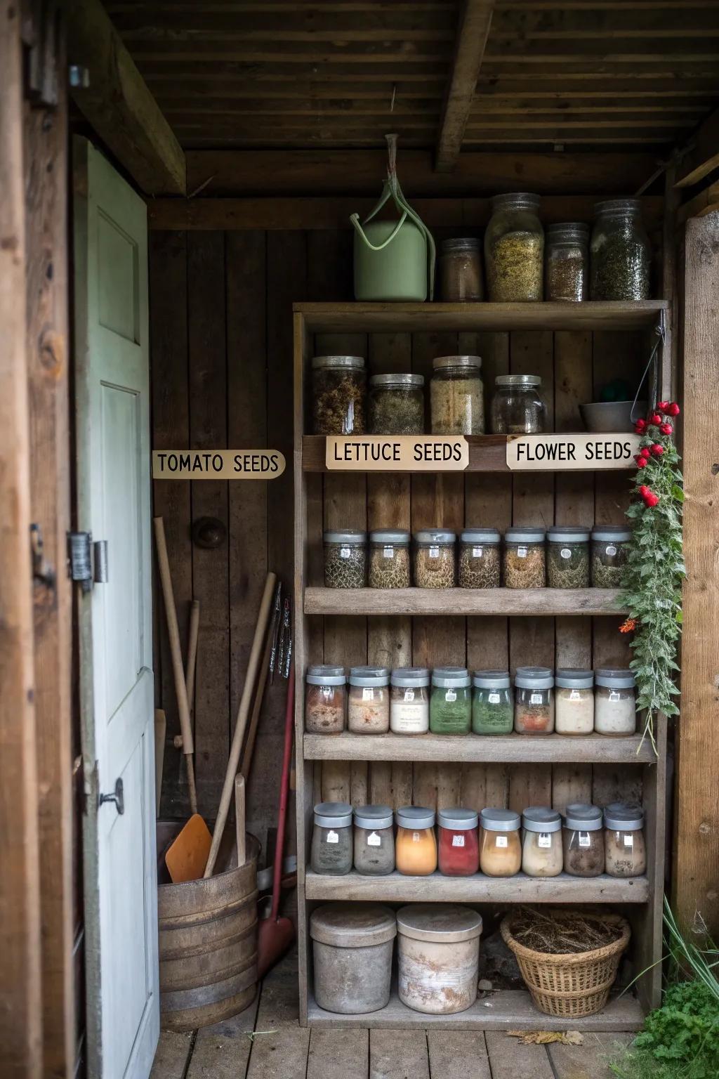Transform bookshelves into functional seed libraries.