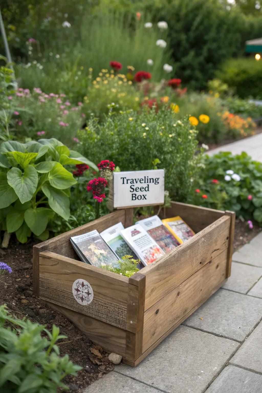 Traveling seed boxes spread gardening joy.