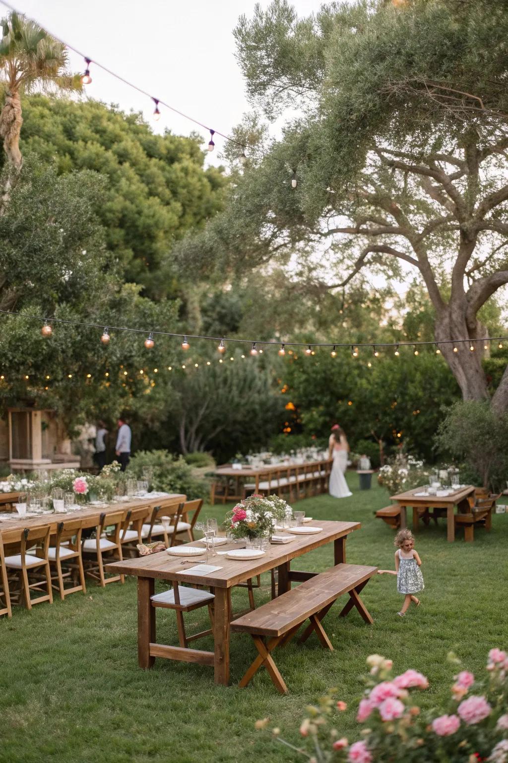 Embrace natural decor with rustic elements and lush greenery.