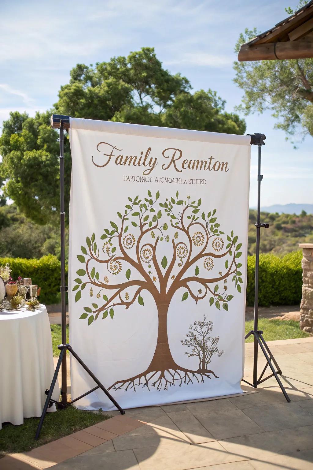 Capture memories with a themed photo backdrop.