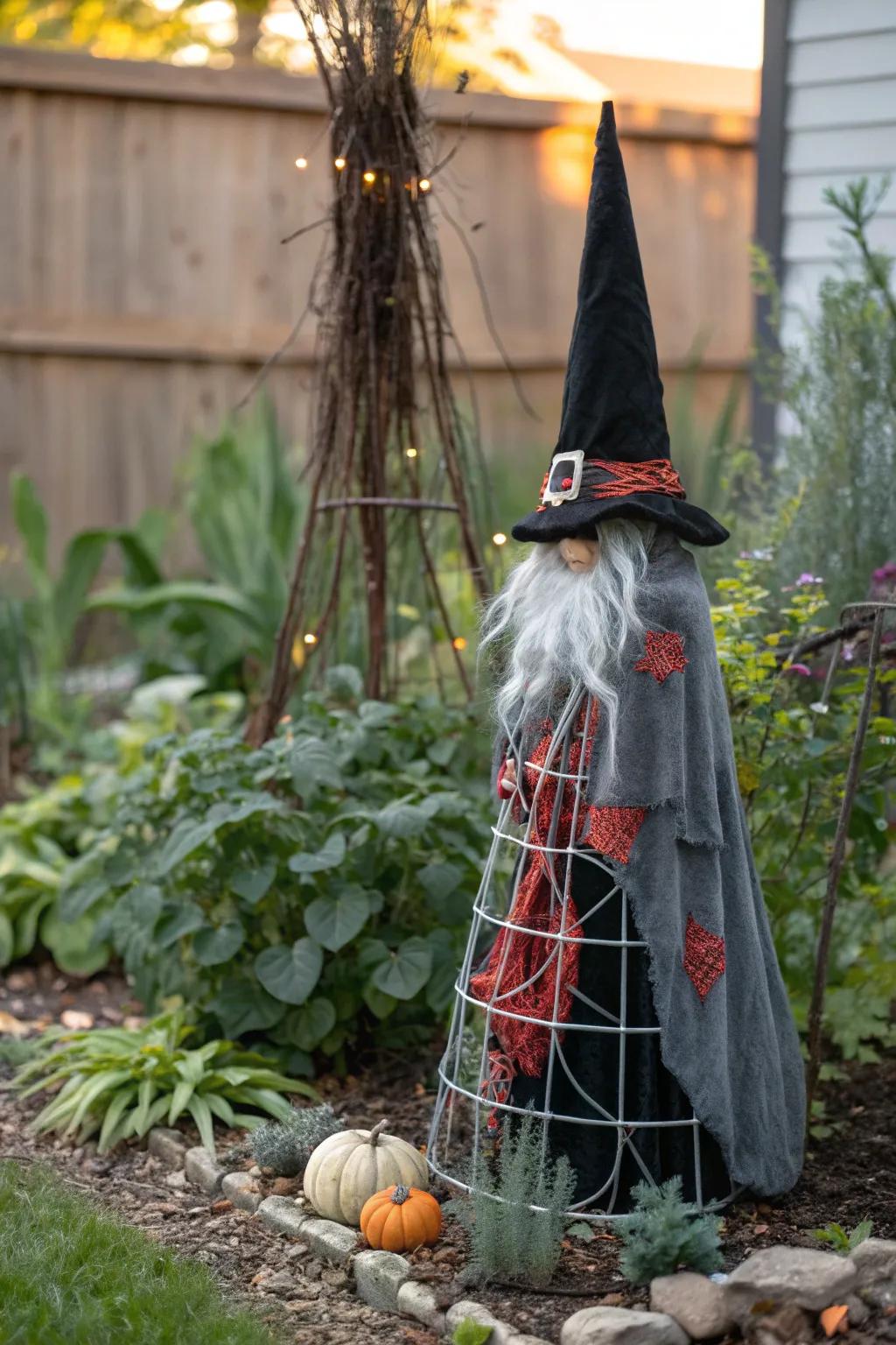 Add a playful Halloween touch with a spooky gnome.