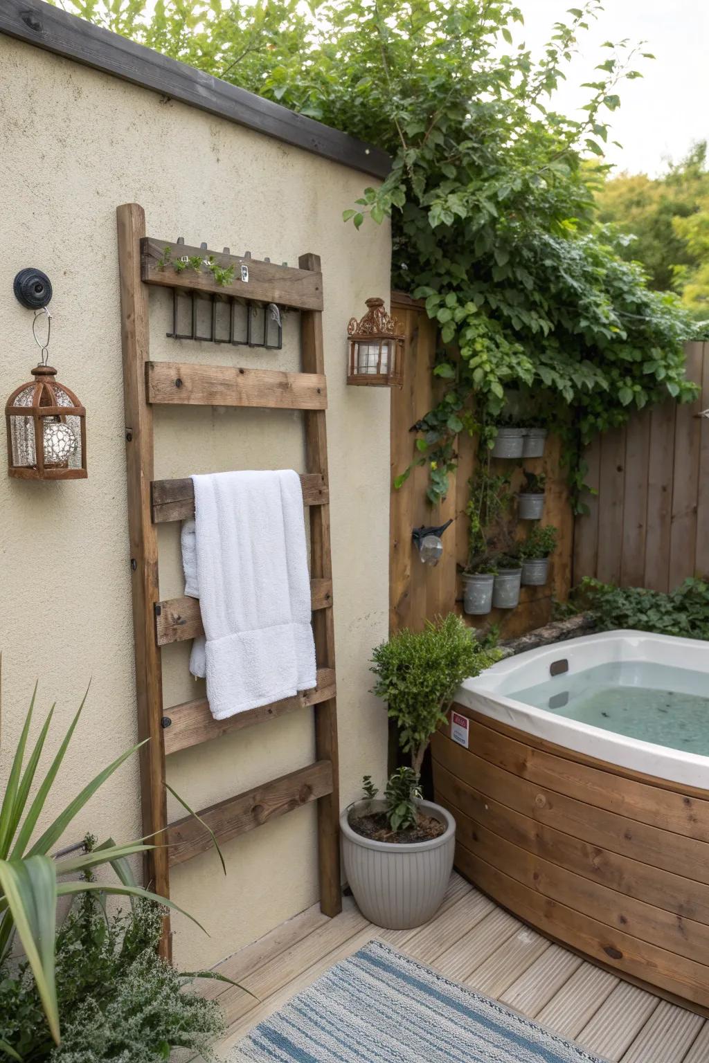 Wall-mounted racks provide a chic, space-saving solution.