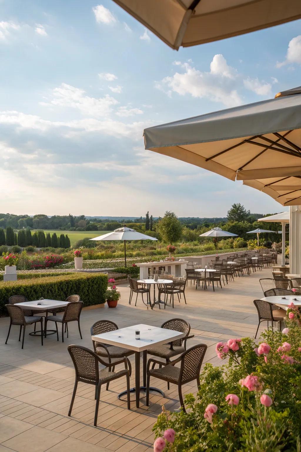 An open-air layout offers a sense of freedom and space.