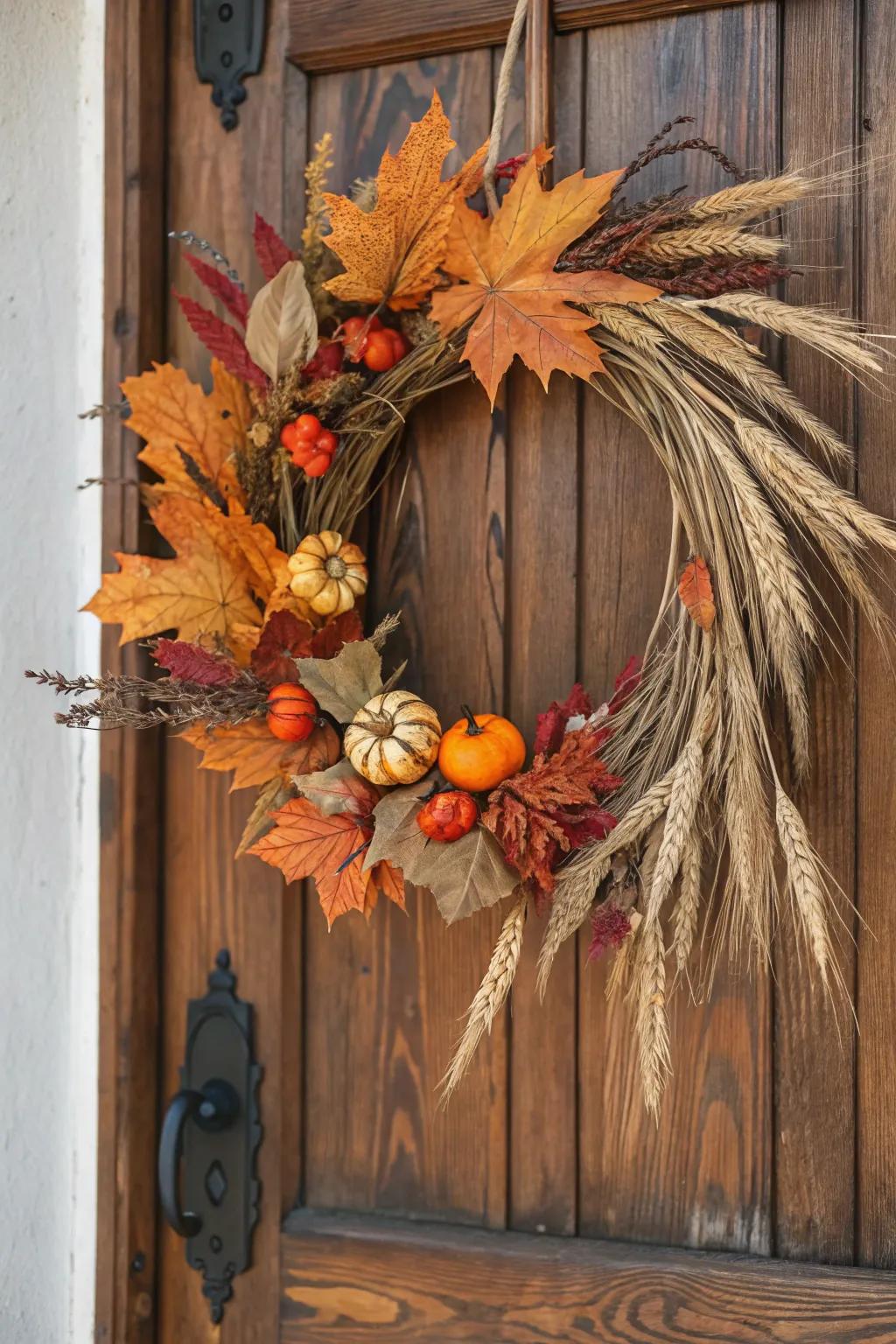 Harvest the beauty of autumn with a seasonal wreath.