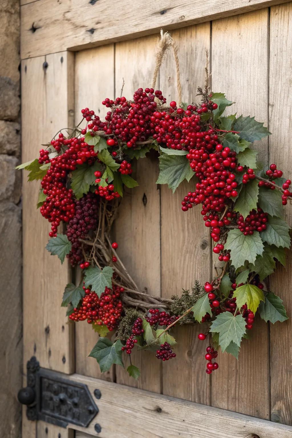 A berry beautiful wreath that brings a pop of color to your decor.