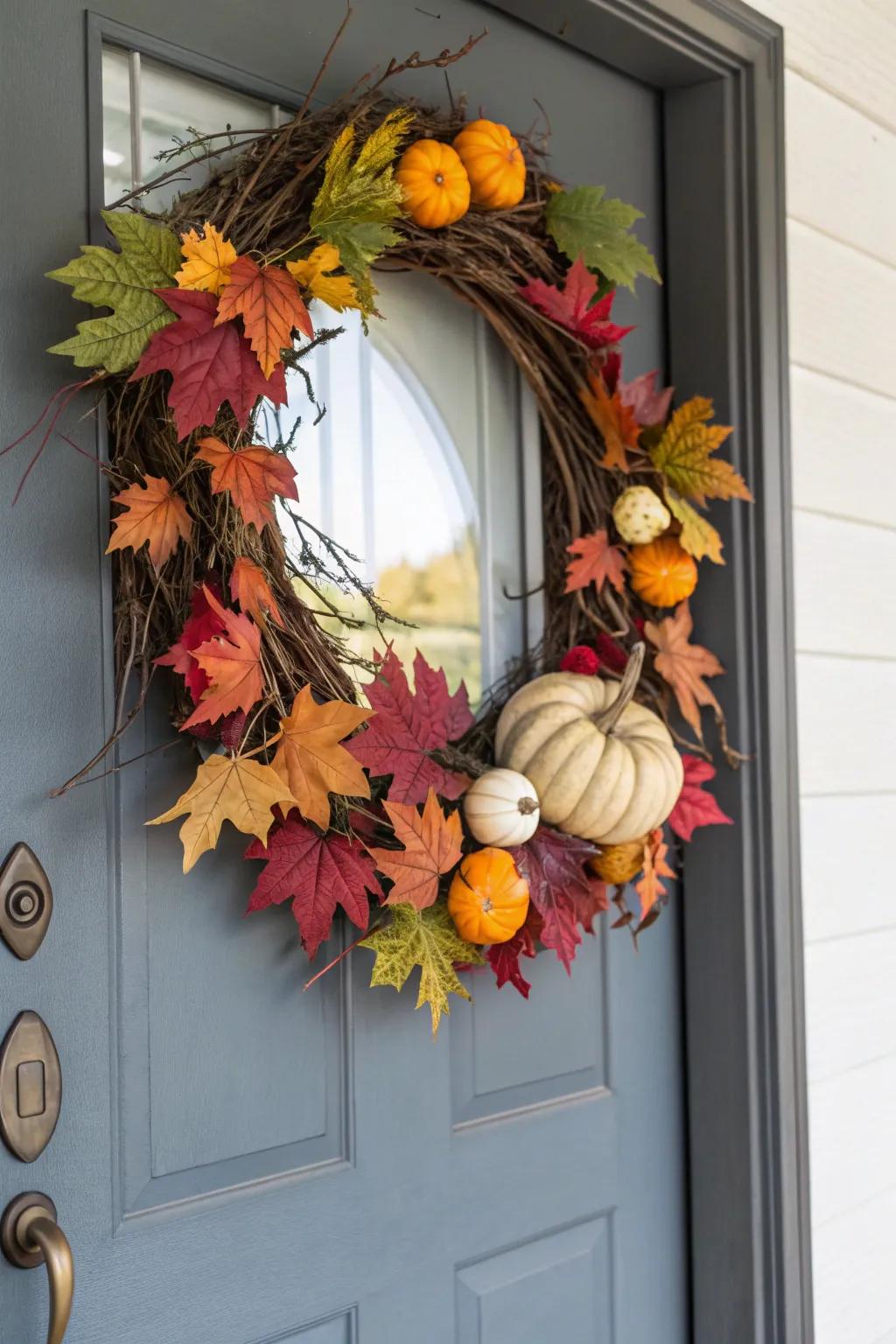 Gourds galore: a textured and eye-catching fall wreath.