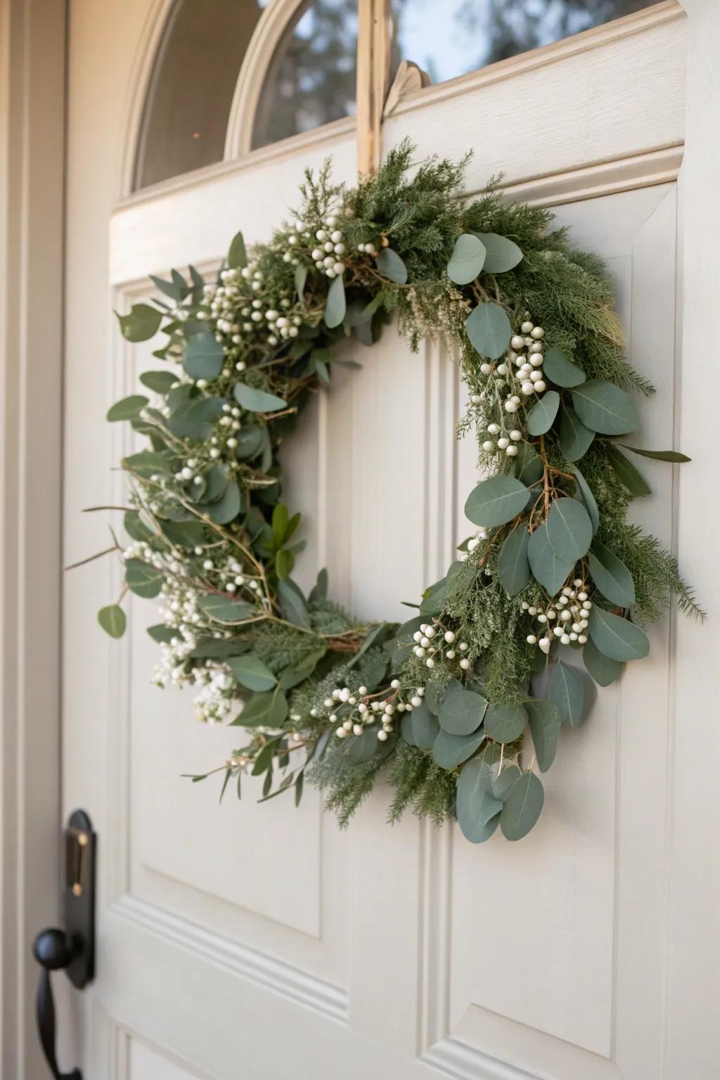 Eucalyptus elegance: a fresh and fragrant fall wreath.