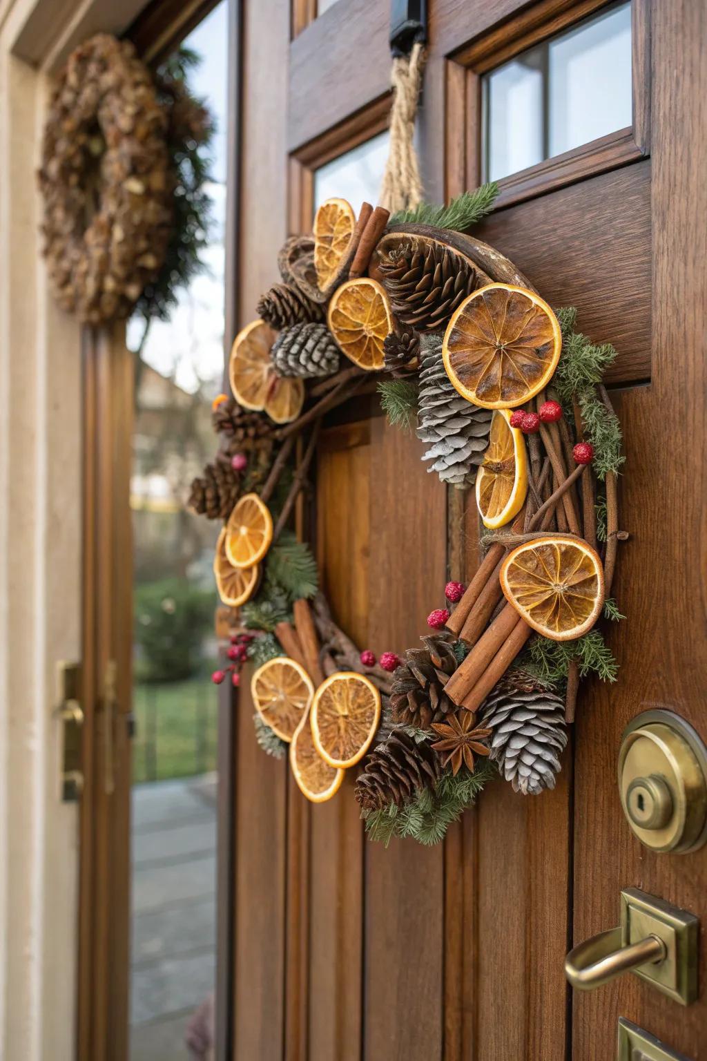 Cinnamon stick delight: a fragrant and cozy fall wreath.