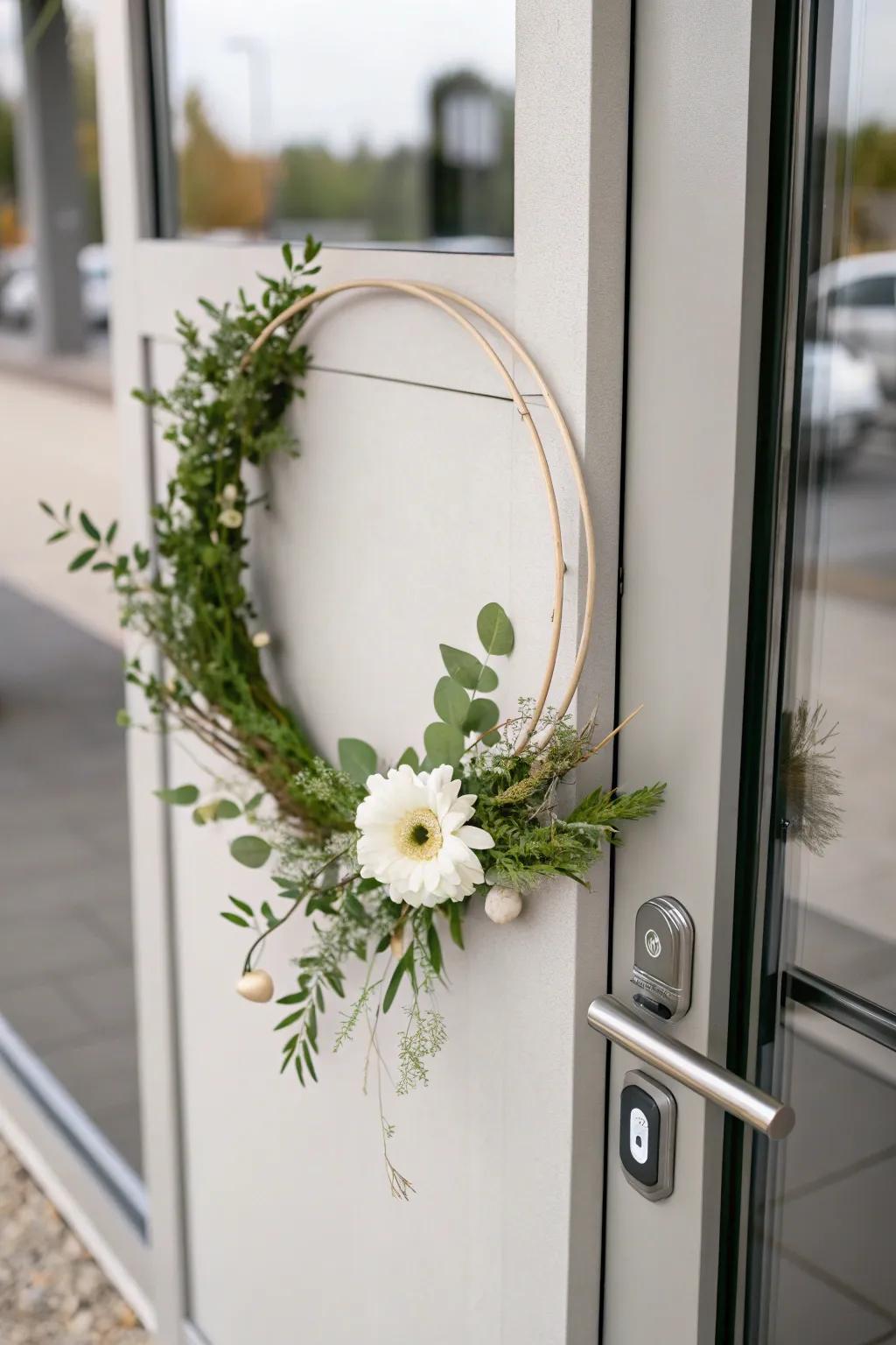 Simple greenery adds minimalist chic.