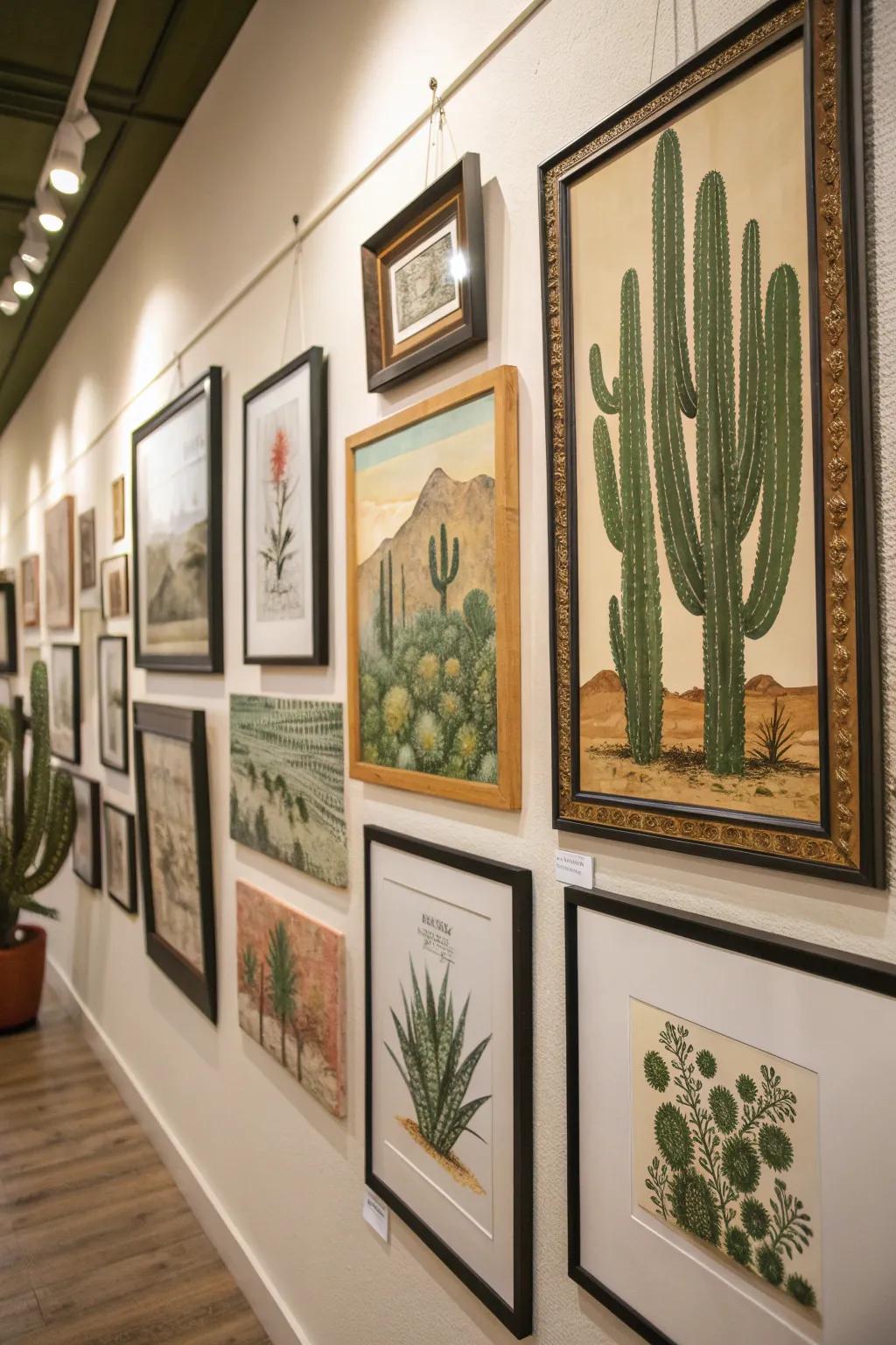 Cactus-themed prints add character to any room.