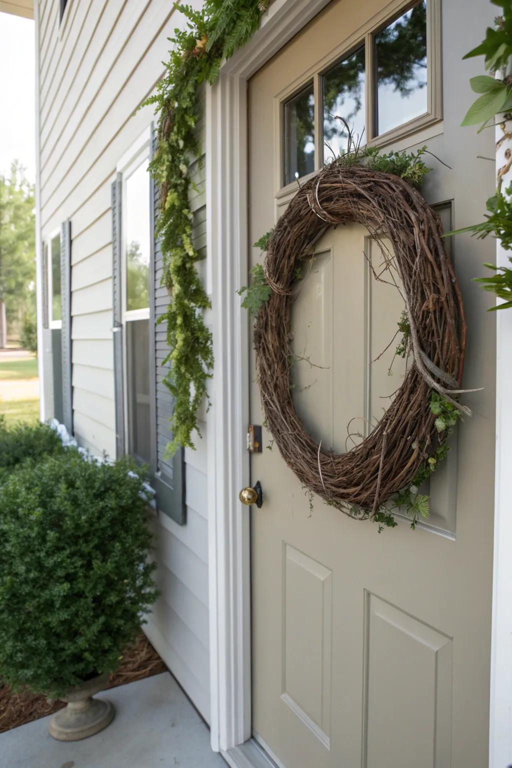 Elevate your wreath with the addition of grapevine garland.