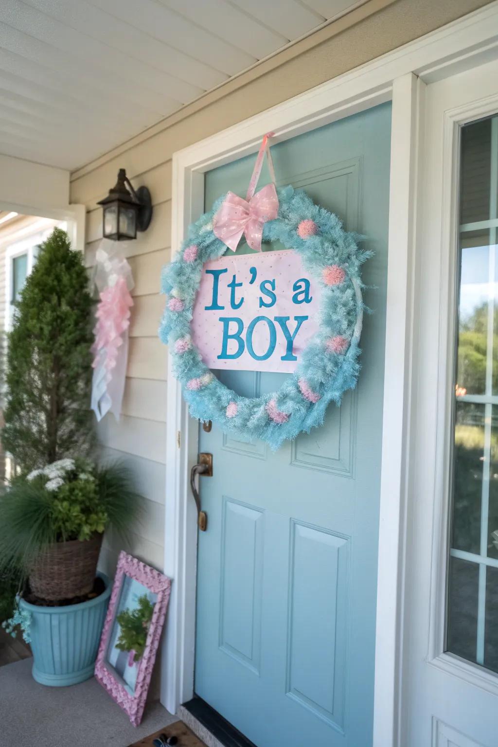 Celebrate with an 'It’s a Boy' wreath.