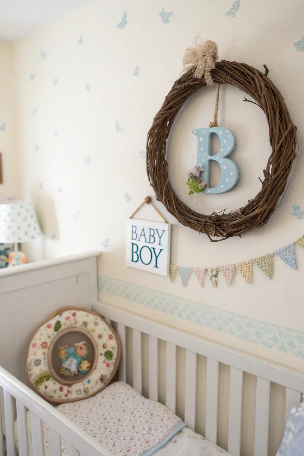 Customize your wreath with a personal initial.