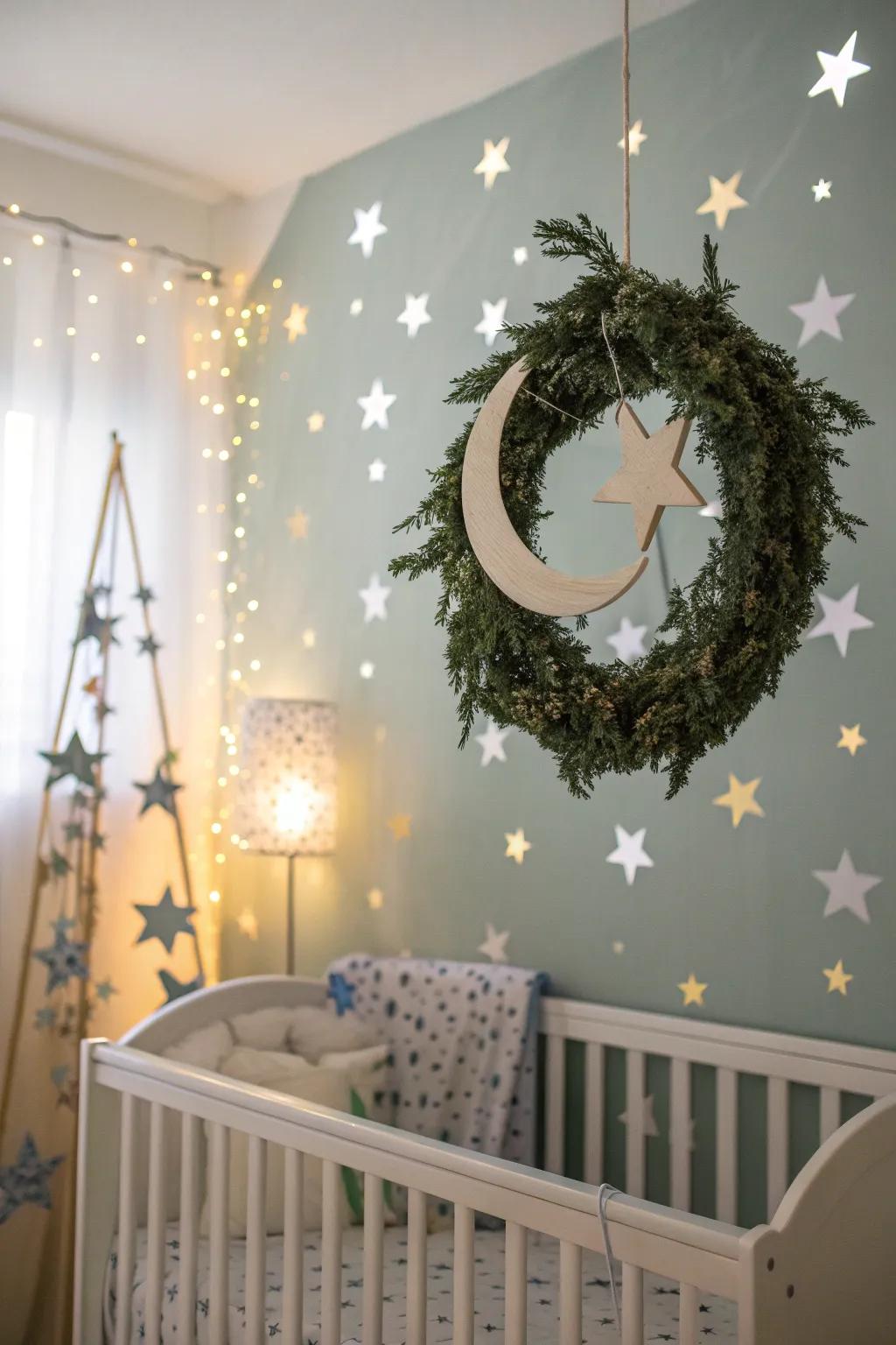 A celestial wreath perfect for dreamy nights.