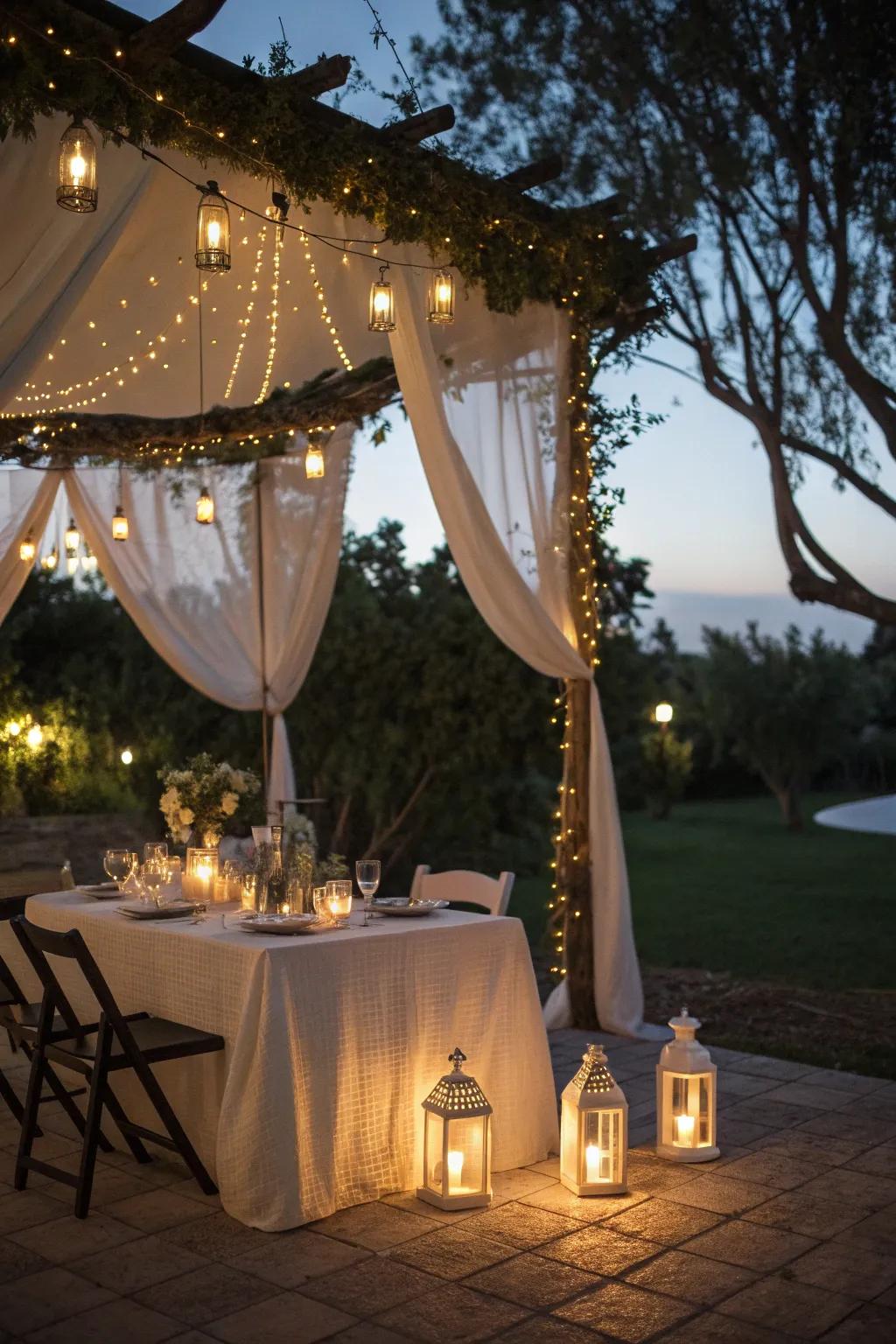 A romantic candlelit ambiance perfect for evening gatherings.
