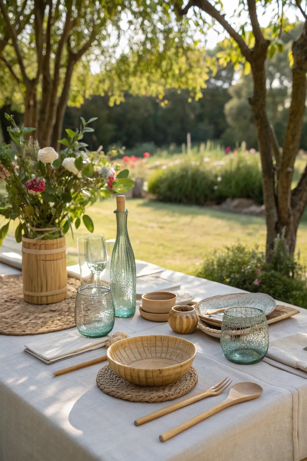 Sustainable choices for an eco-friendly tablescape.