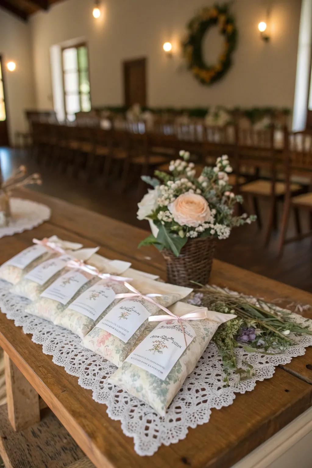 Wildflower seeds make thoughtful natural favors.