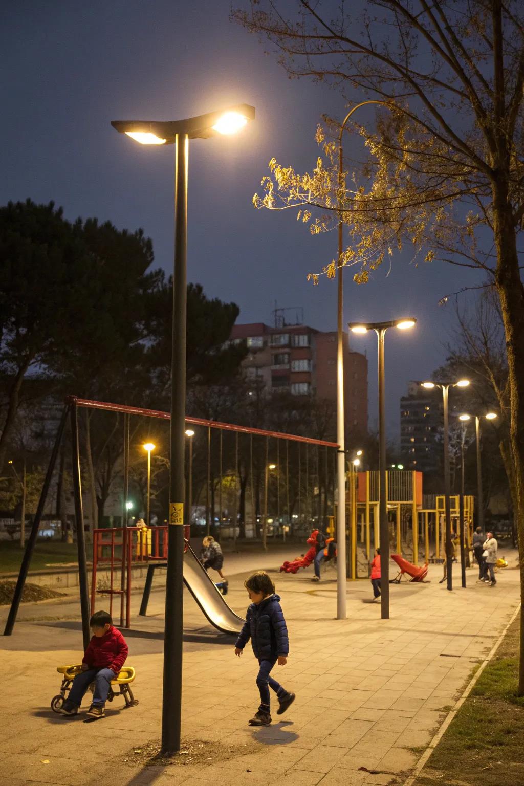 Comprehensive coverage with overhead lighting.