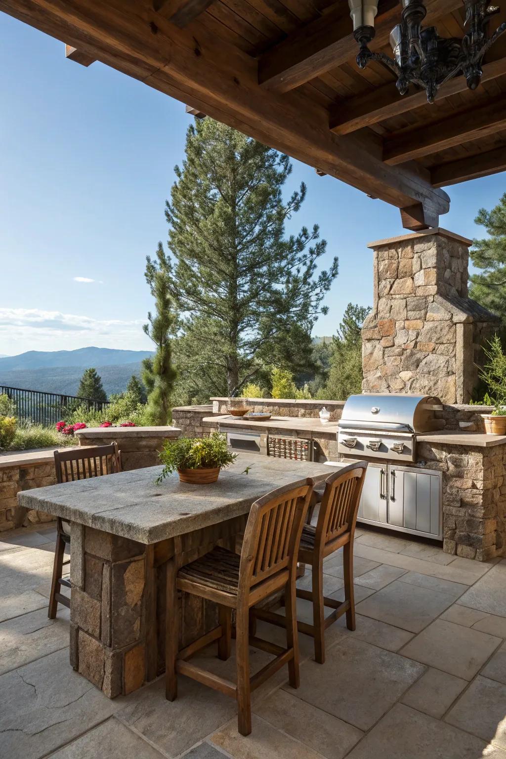 Custom handcrafted furniture adds a personal touch.