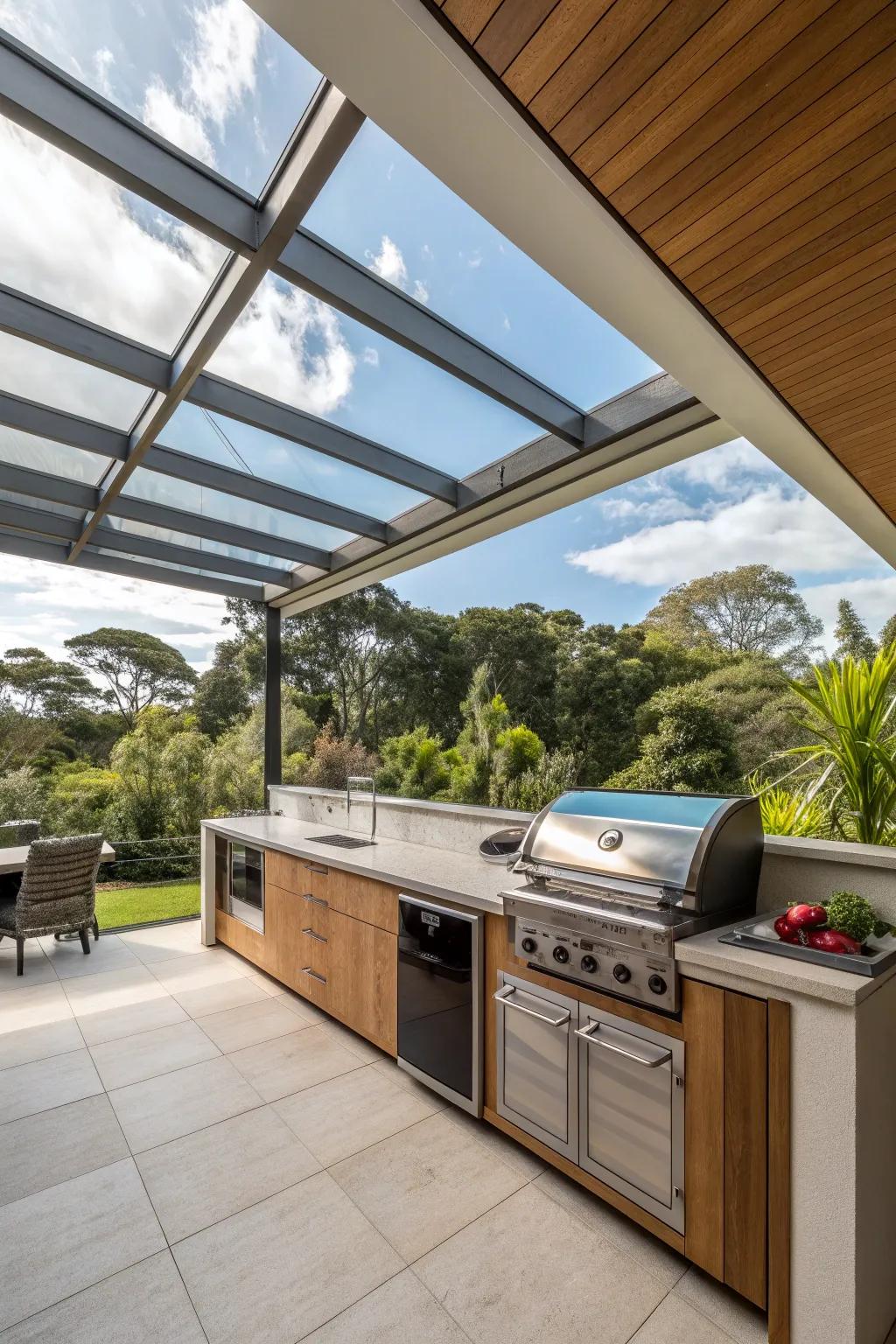 Airy open roof designs invite light and breezes.