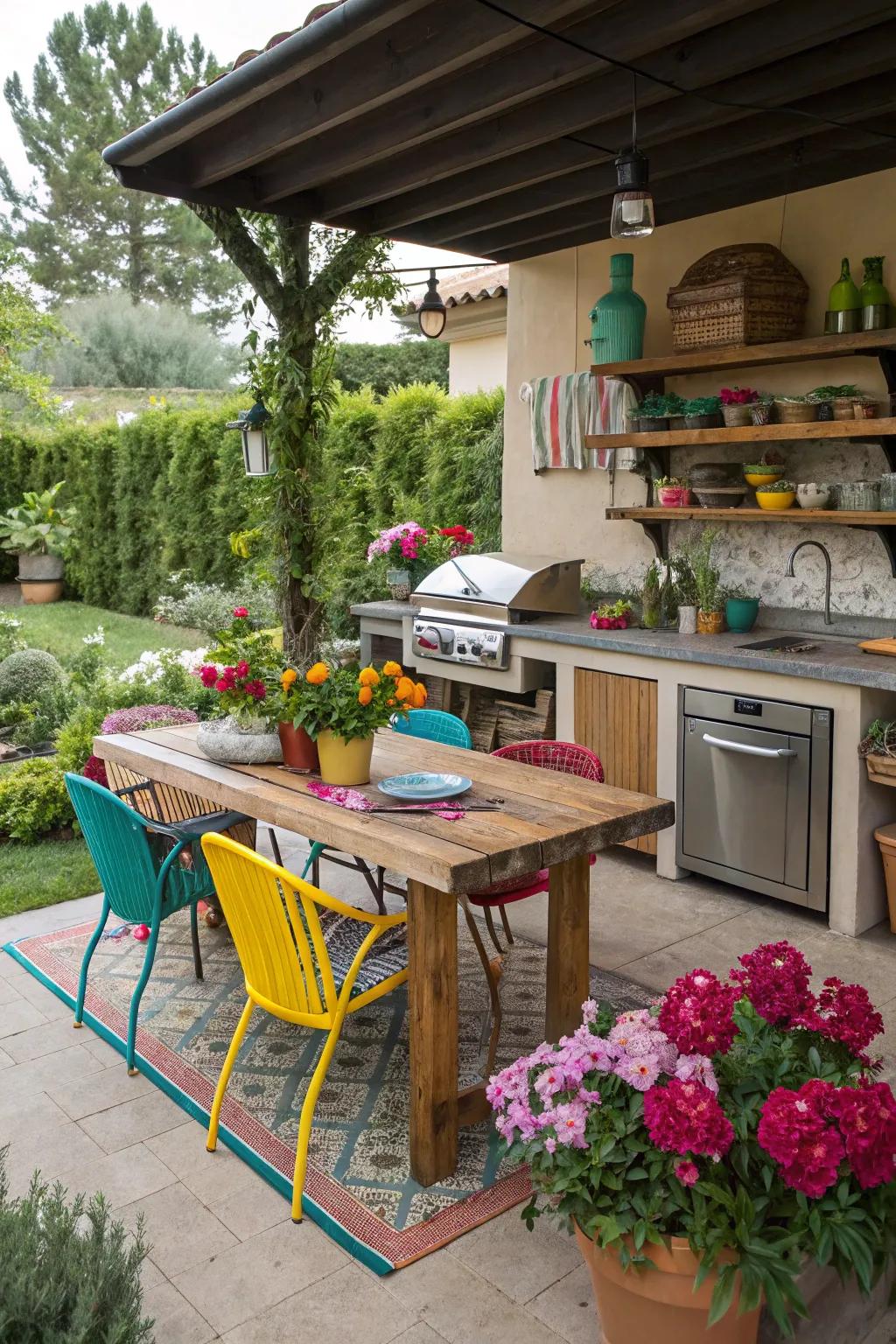 A lively color palette sets the scene for gatherings.