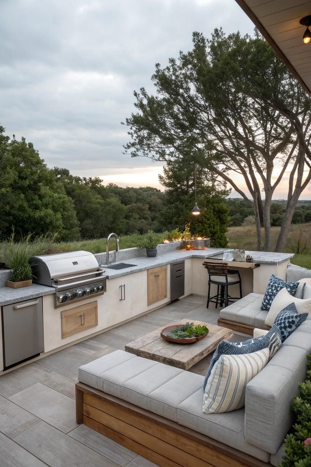 Multi-functional serving bars adapt to entertaining needs.