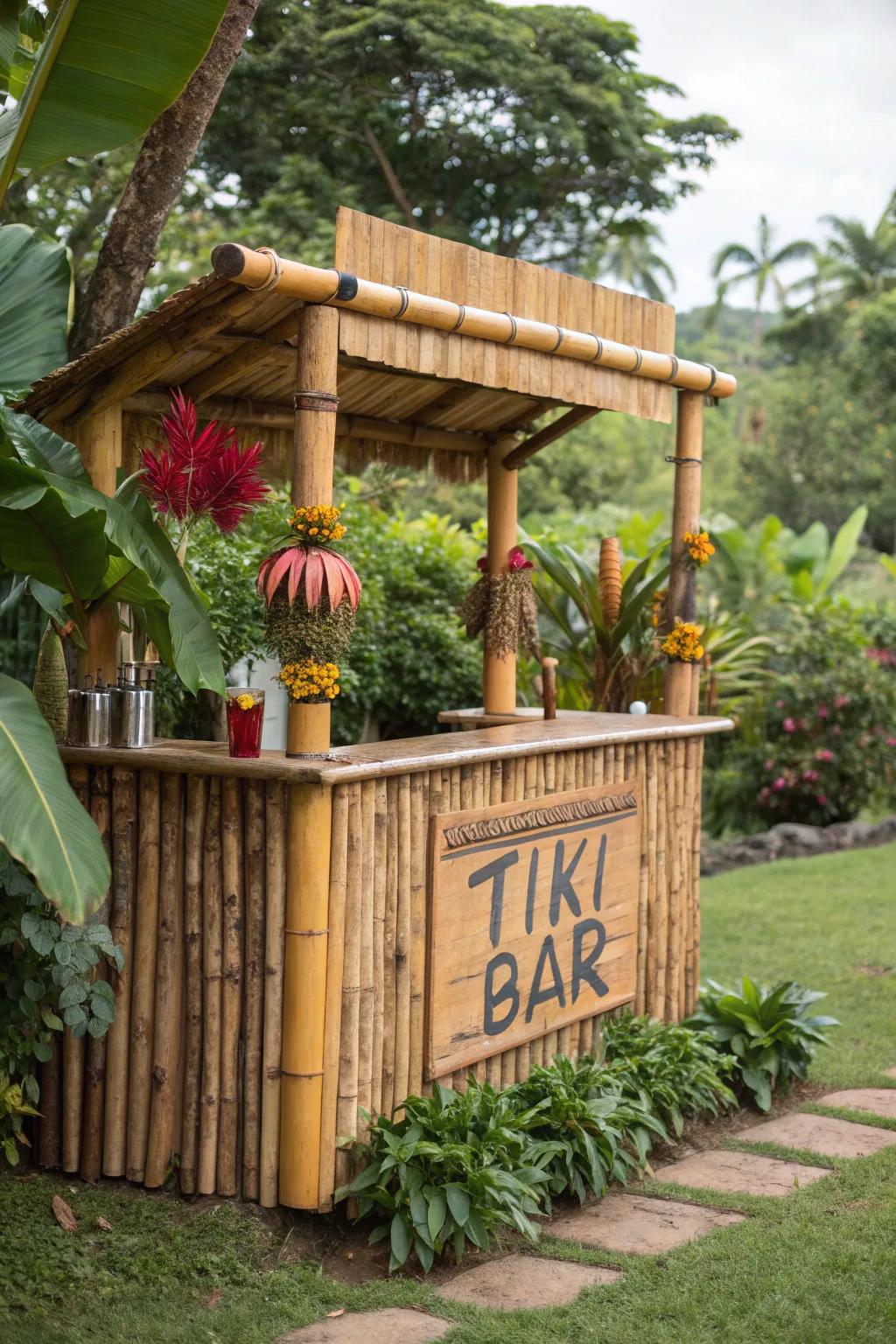 Opt for sustainability with eco-friendly tiki bar signs.