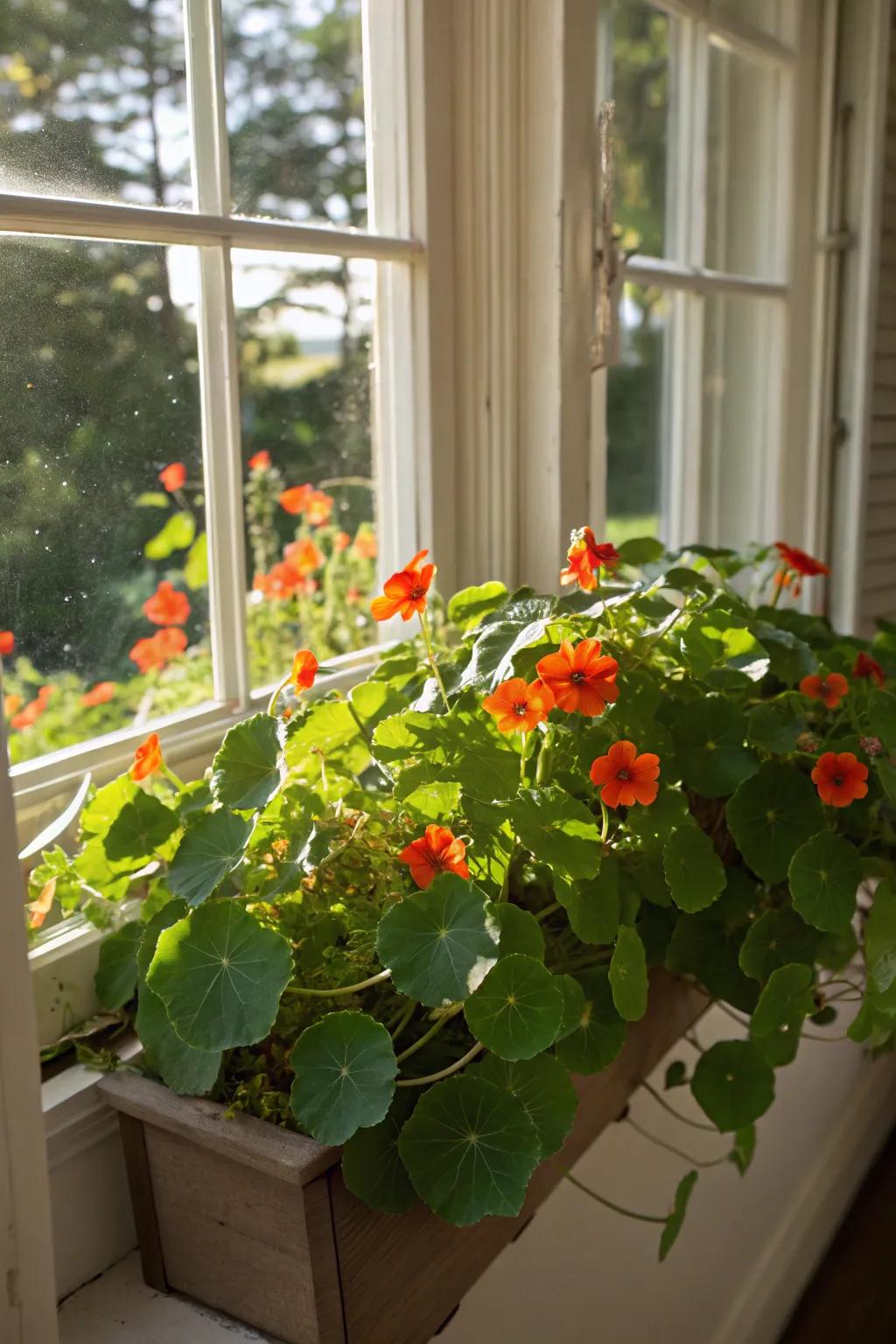 Brighten your windows with cascading nasturtiums.