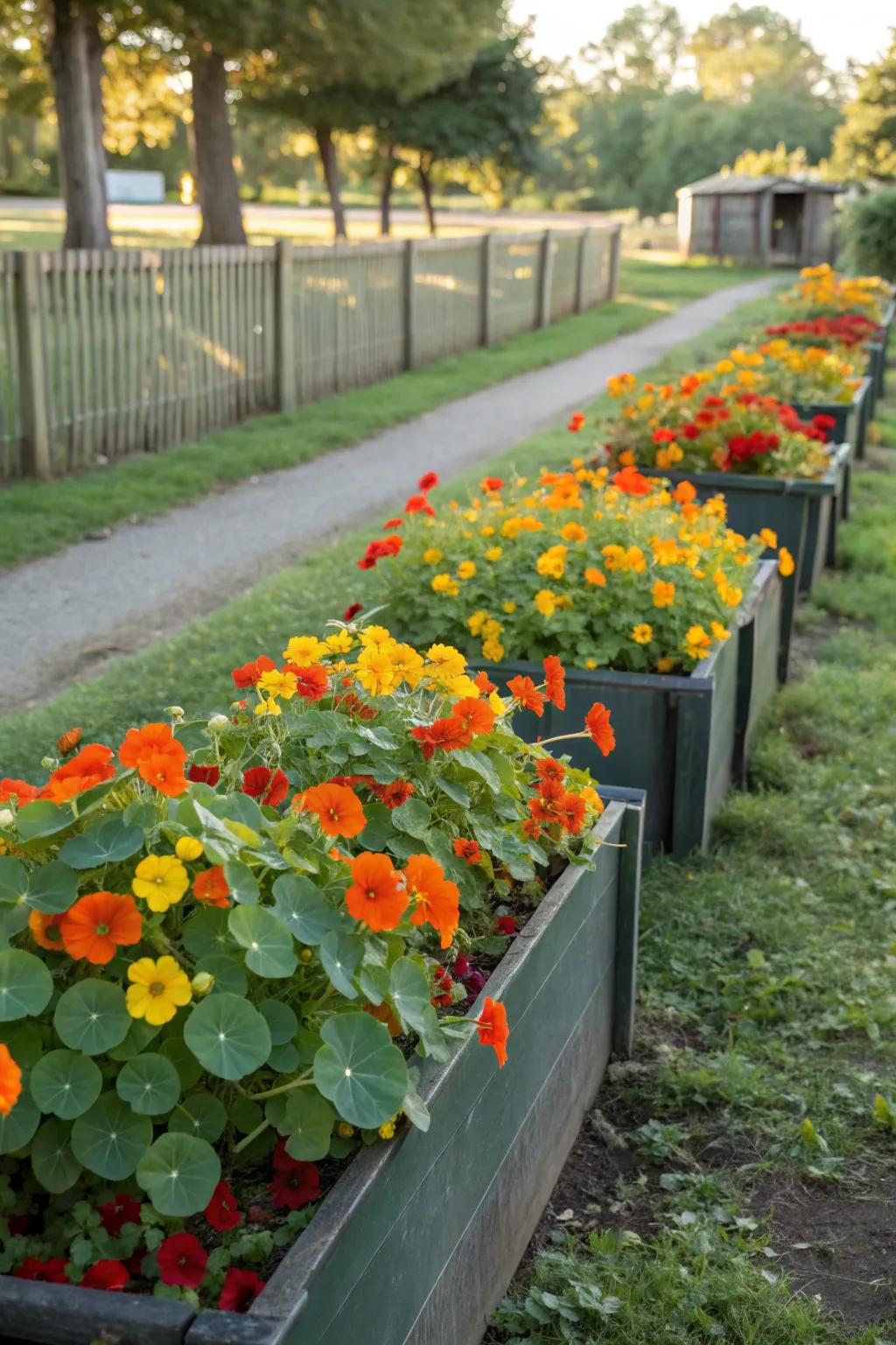 Frame your garden with a vibrant nasturtium border.