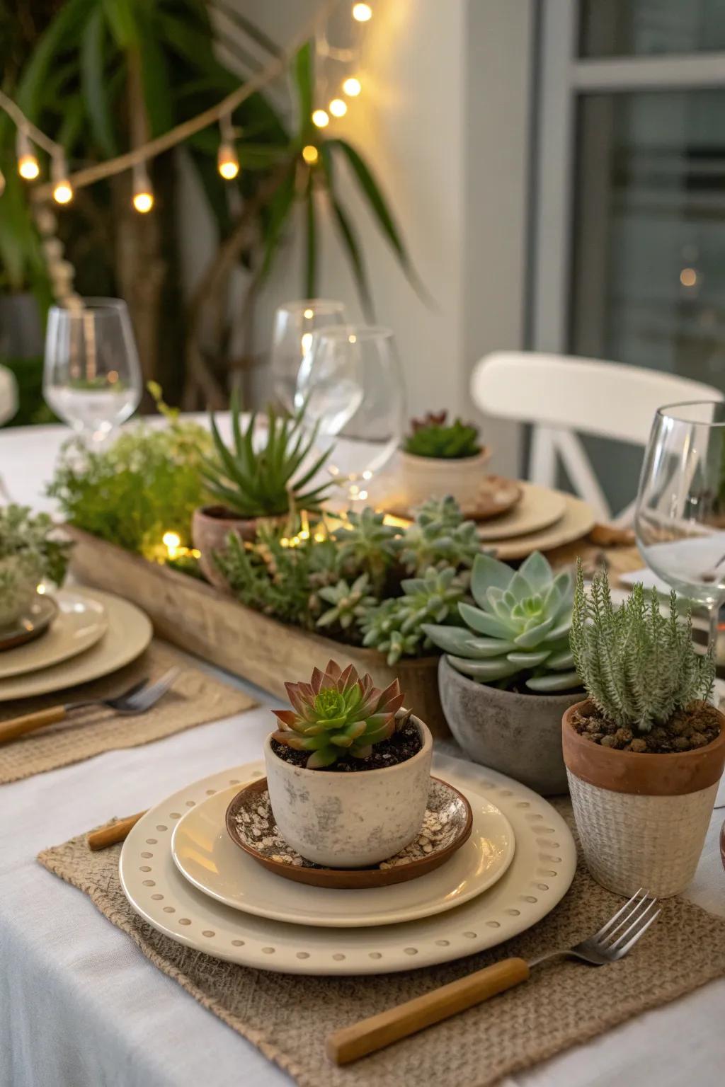 A captivating miniature garden centerpiece.