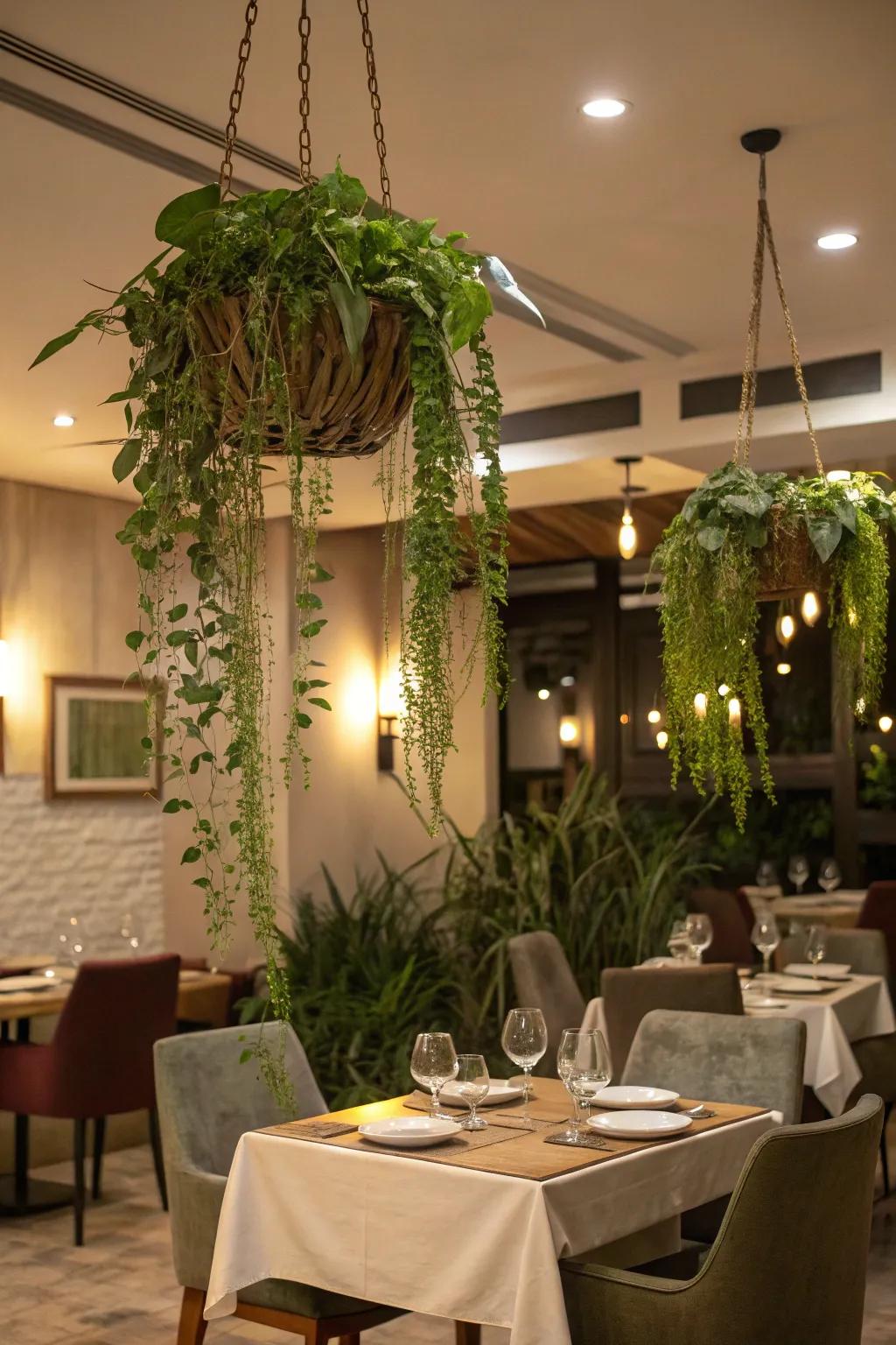 A stunning hanging garden centerpiece.