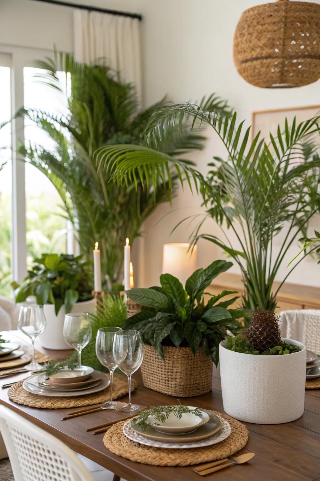 A bold tropical escape centerpiece.