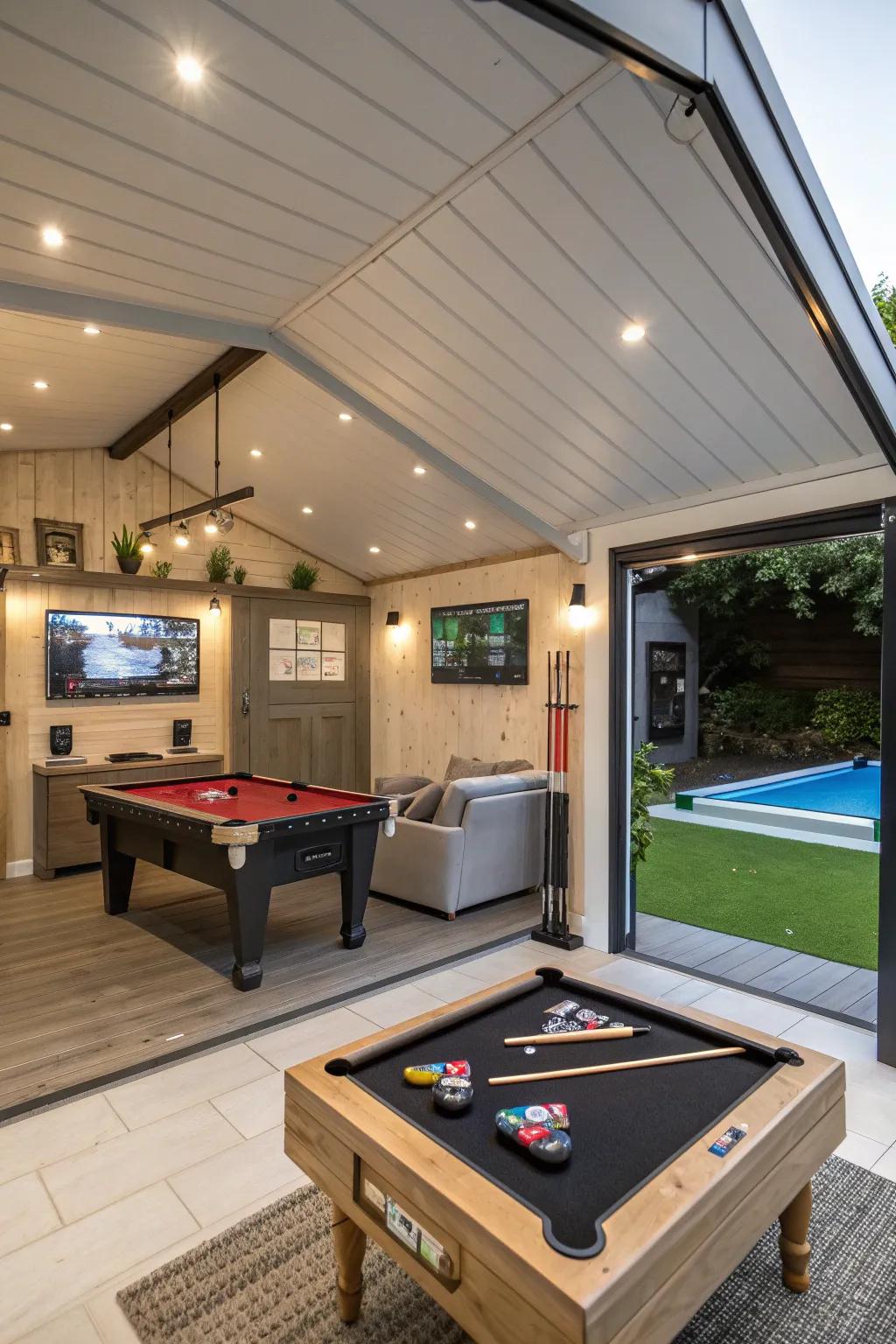 Smart technology adds a modern touch to your games room.