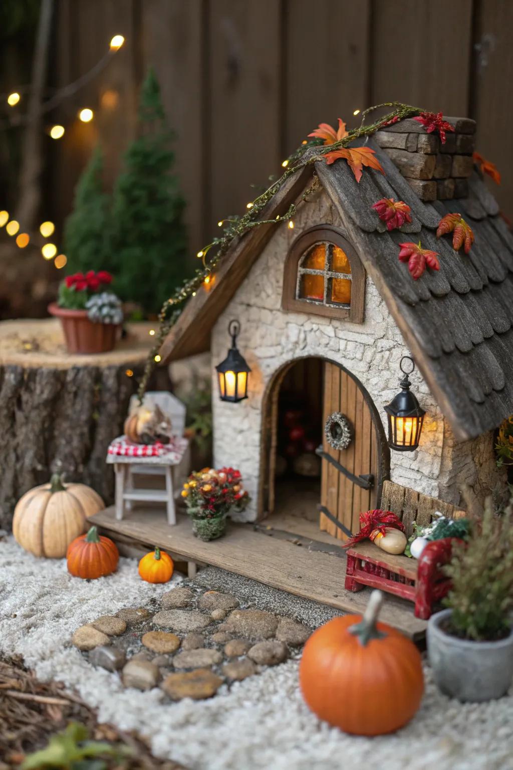 Seasonal decor keeps gnome homes festive all year round.