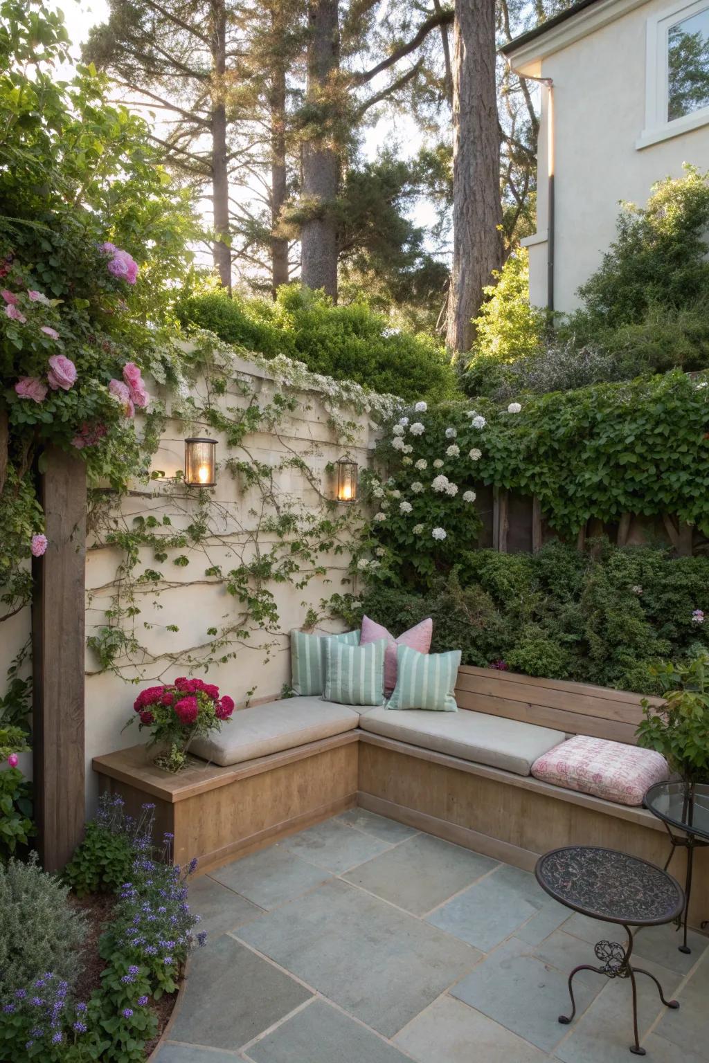 Built-in seating adds comfort and functionality to your feature wall.