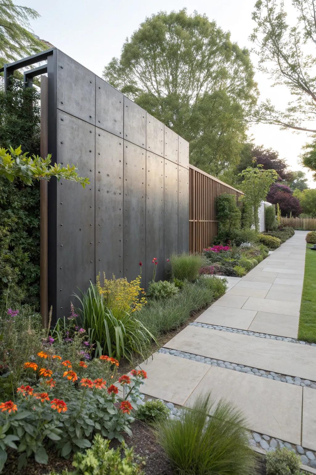 Industrial metal adds a modern and edgy feel to feature walls.