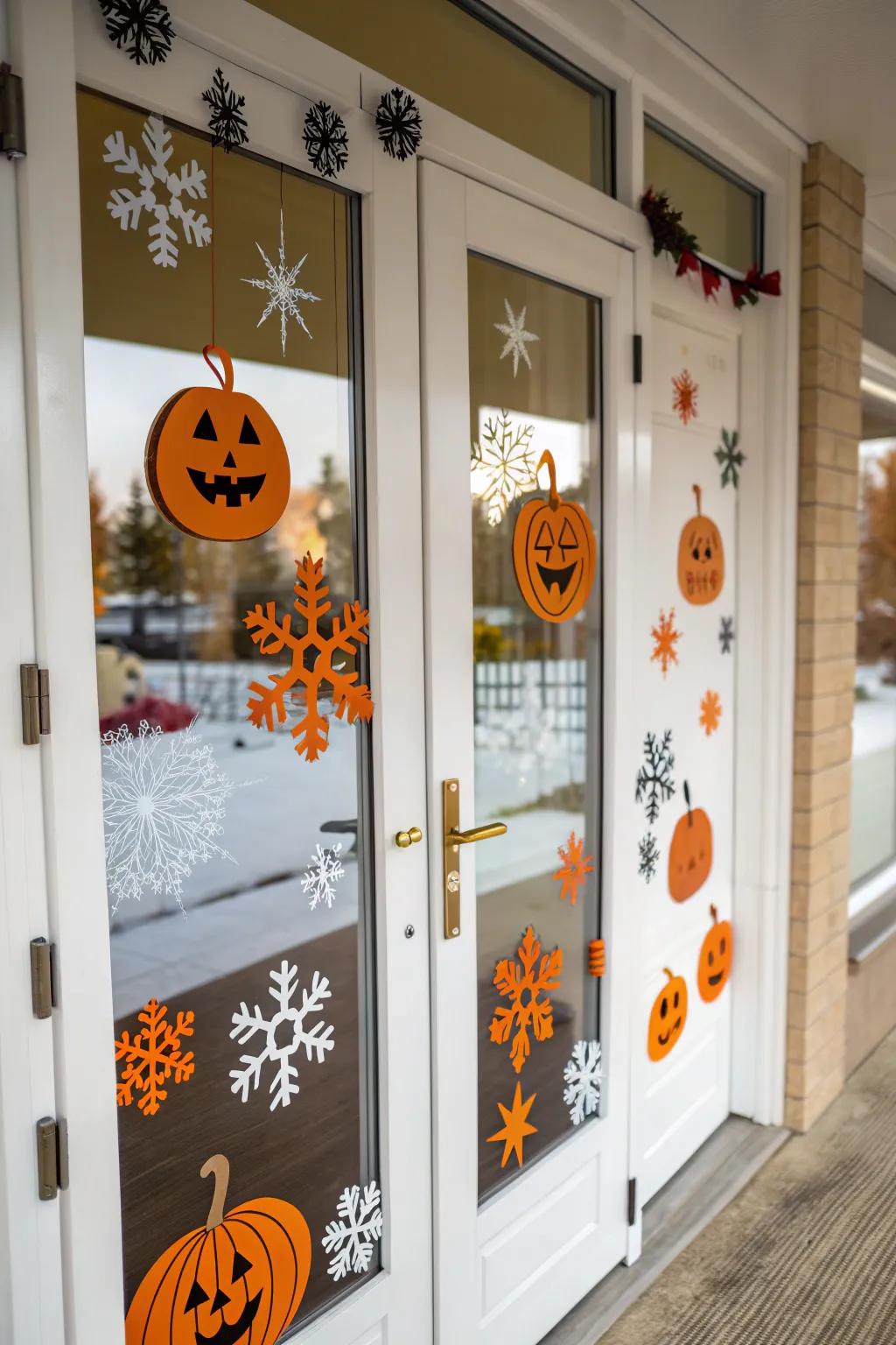 Holiday-themed decorations bring seasonal cheer.