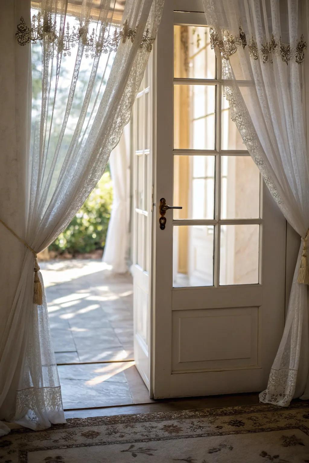 Decorative curtains add mystery and charm.