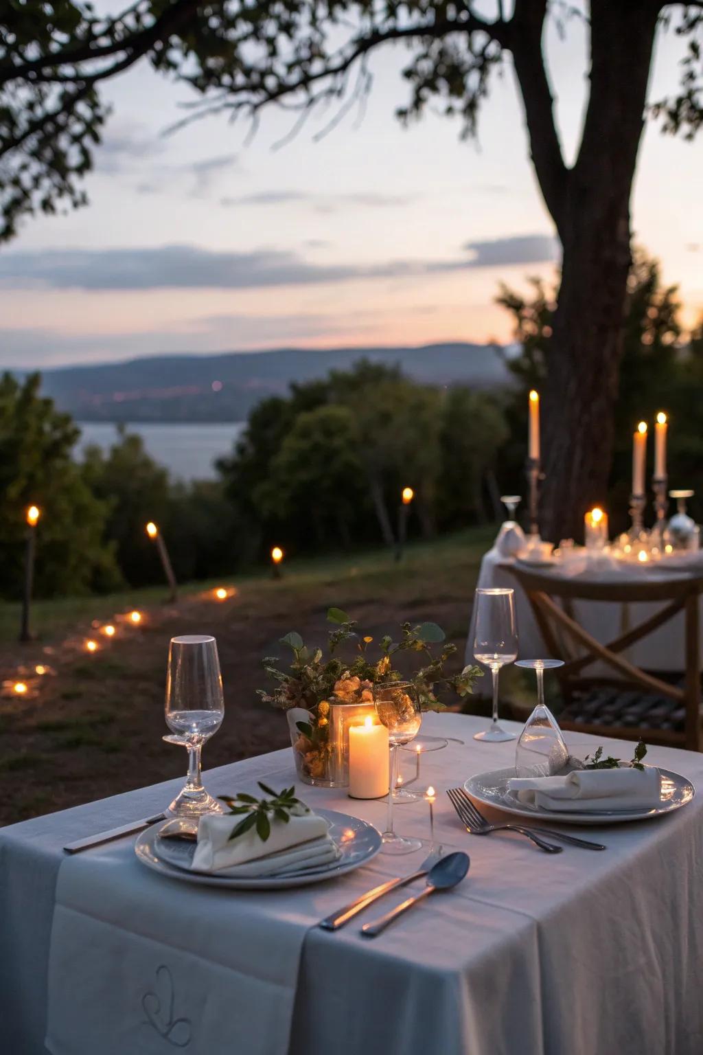 Create intimacy with twinkling candlelight.