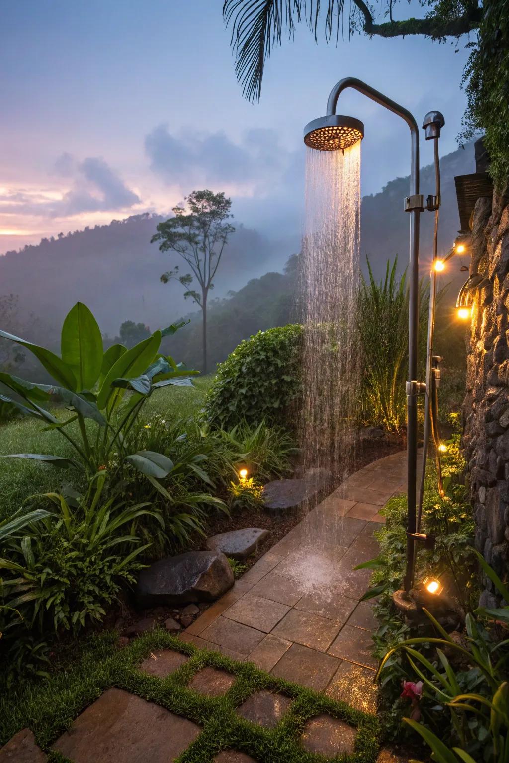 Underwater lights create a captivating and unique lighting effect.