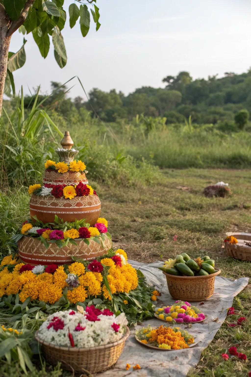 Celebrate sustainably with an eco-friendly Bathukamma.