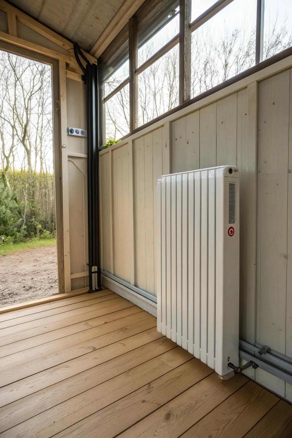Compact electric radiators provide efficient heating for small spaces.
